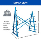 7-Tier Lumber & Pipe Storage Rack - 2000 lbs Capacity