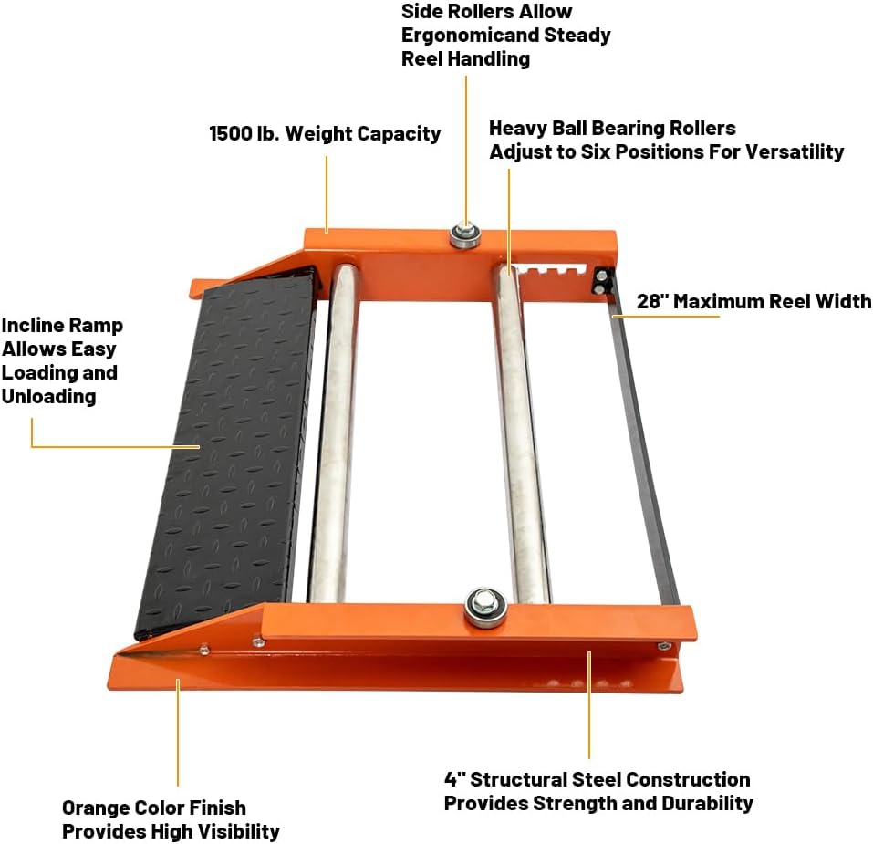 Heavy Duty Cable Drum Roller - 28" Max Reel Width