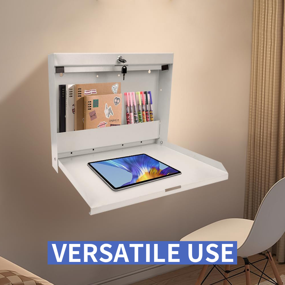 Wall Mount Folding Desk - Key Lock Security