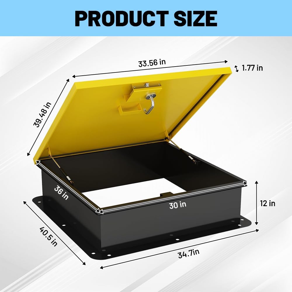 30" x 36" Insulated Roof Access Hatch - Galvanized Steel