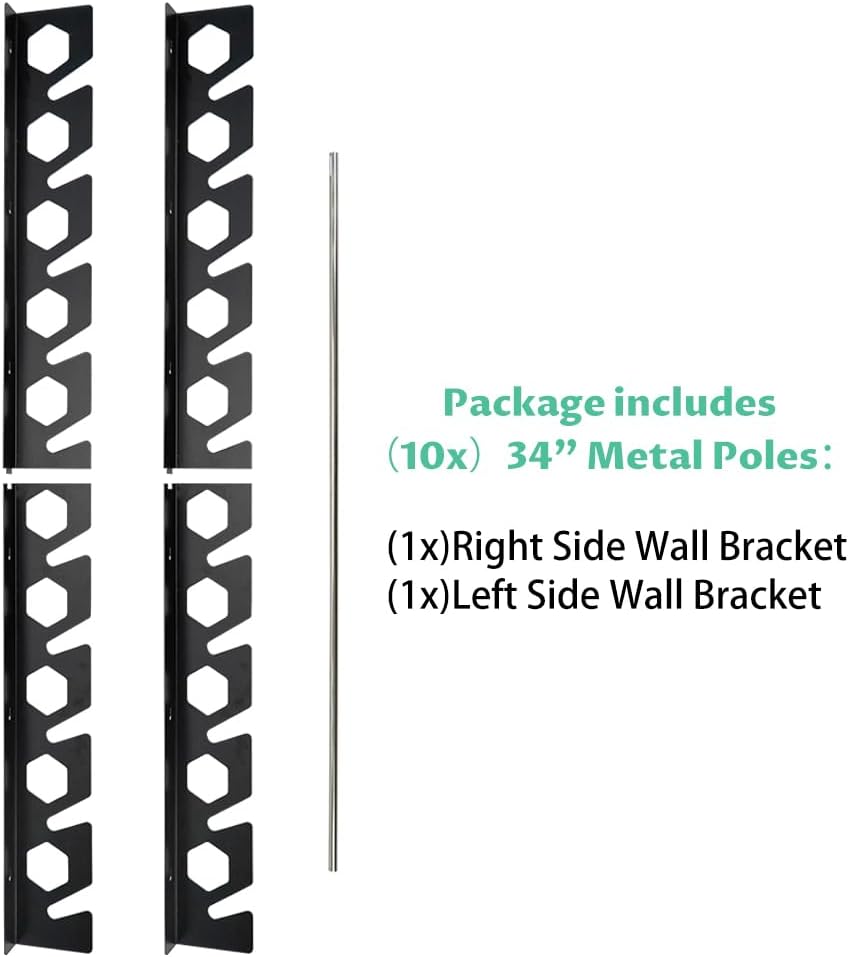 10-Roll Wall-Mounted Vinyl Rack - Stainless Steel Tubes
