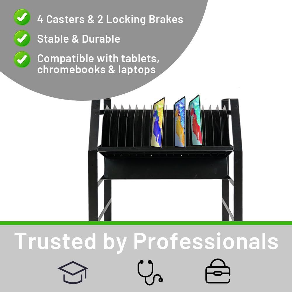 16-Device Mobile Charging Cart - Compact Open Station