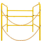 Yellow Safety Manhole Guard Rail - Collapsible Steel Barrier