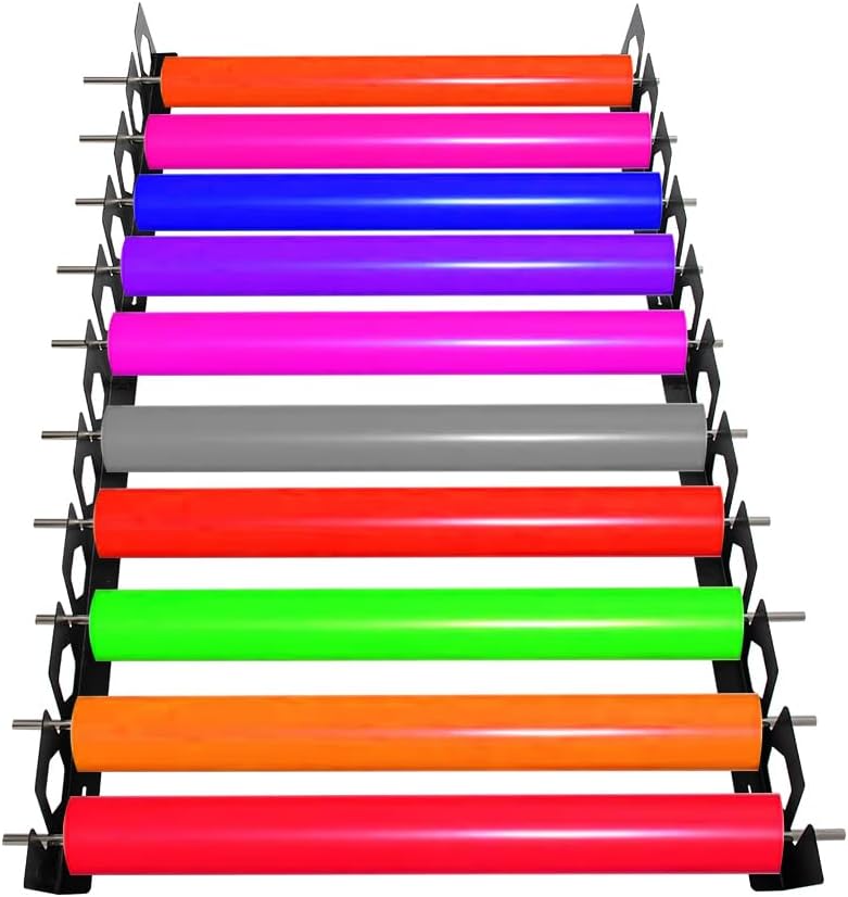 10-Roll Wall-Mounted Vinyl Rack - Stainless Steel Tubes