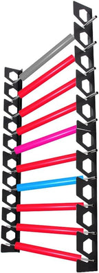 10-Roll Wall-Mounted Vinyl Rack - Stainless Steel Tubes