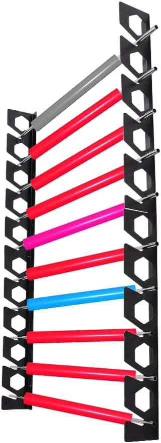10-Roll Wall-Mounted Vinyl Rack - Stainless Steel Tubes