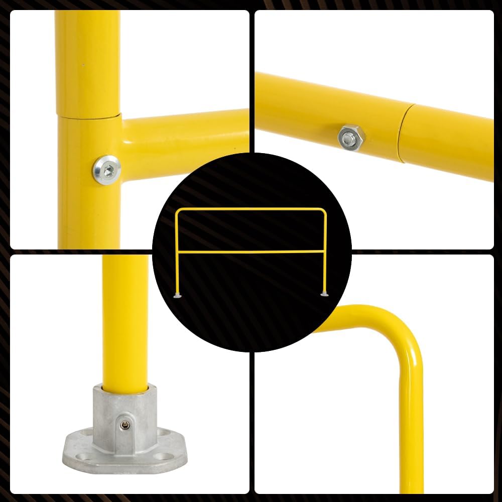 72"L Industrial Safety Guard Rail - High-Visibility Yellow