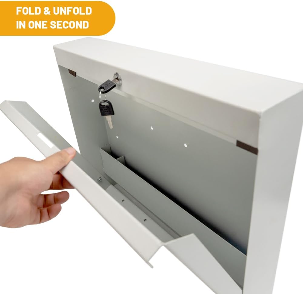 Wall Mount Folding Desk - Key Lock Security