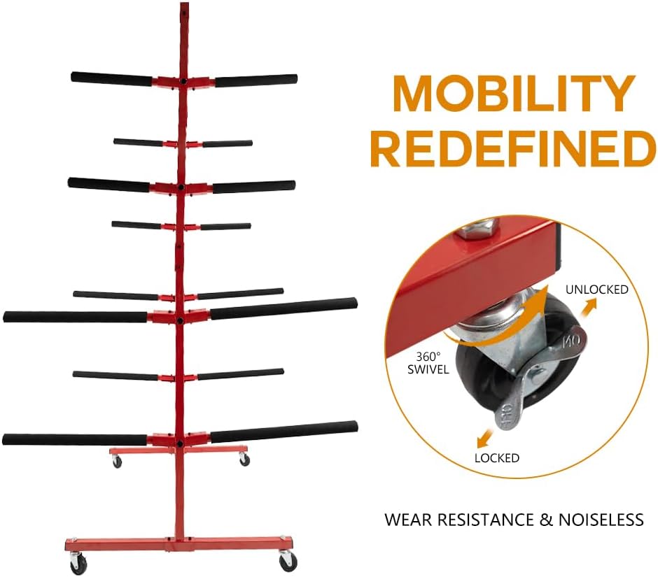 Mobile Bumper Storage Rack - 8 Pairs of Arms