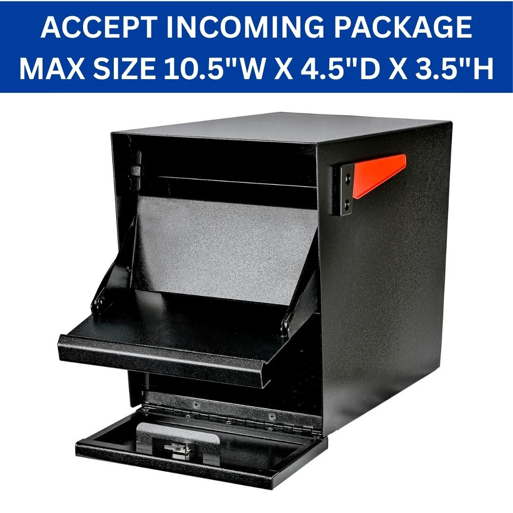 Large Capacity Package Mailbox 12"W x 21.5"D x 16"H, Post Mount Curbside Locking Mailbox