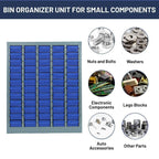 60-Drawers Steel Parts Organizer - Heavy-Duty ABS Drawers