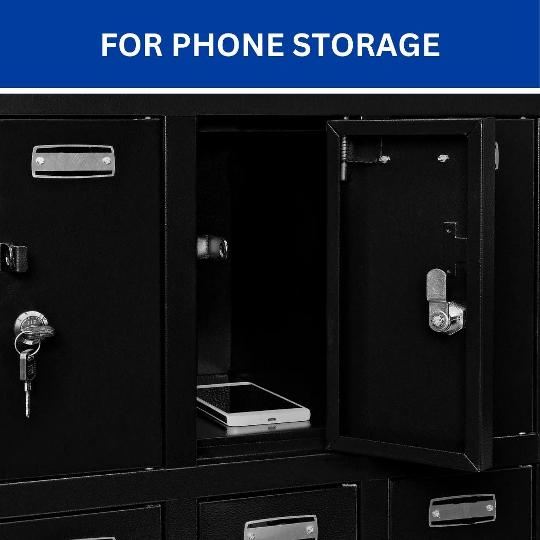 2-Tier 8 Door Cell Phone Locker w/ Individual Key Locks & Master Key, 28.5"L x 11.25"W x 26.75"H