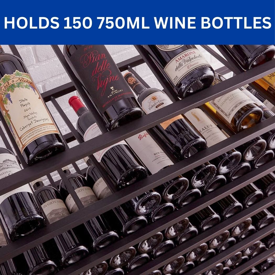 Wine Bottle Rack, 150 Bottle Capacity, 39"L x 16"W x 70"H