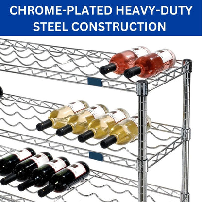 Wine Bottle Shelf, 78 Bottle Capacity, 48"L x 14"W x 54"H