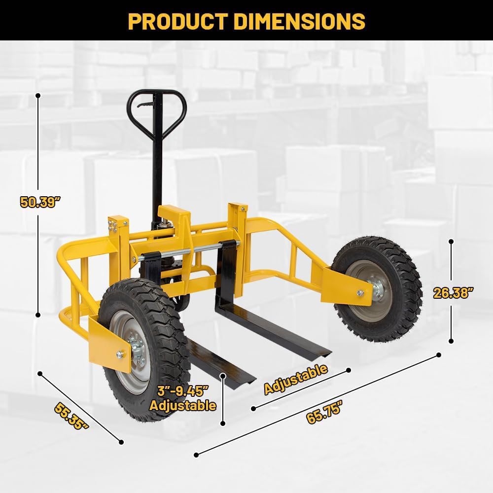 2,500 lbs All-Terrain Pallet Jack - Pneumatic Tires