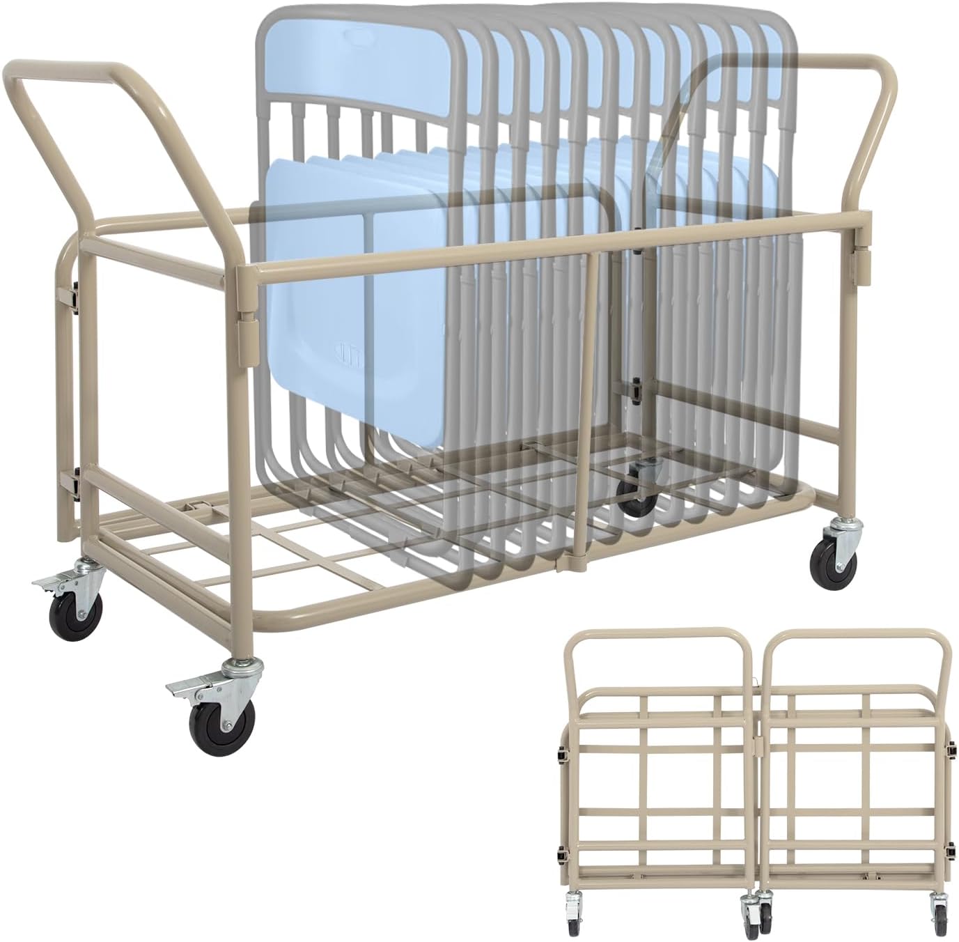 Foldable Folding Chair Dolly - Holds 20+ Chairs
