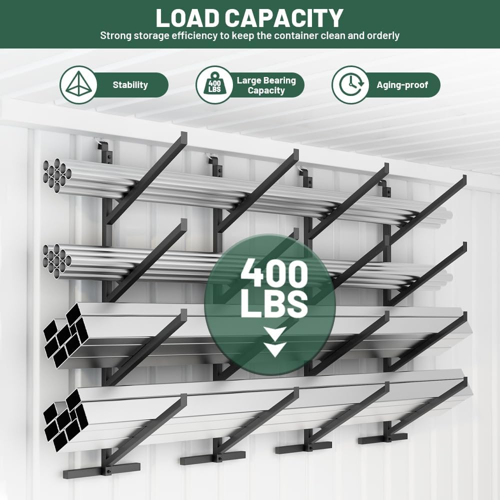 4-Pack Container Shelf Brackets - 1000 lbs Capacity