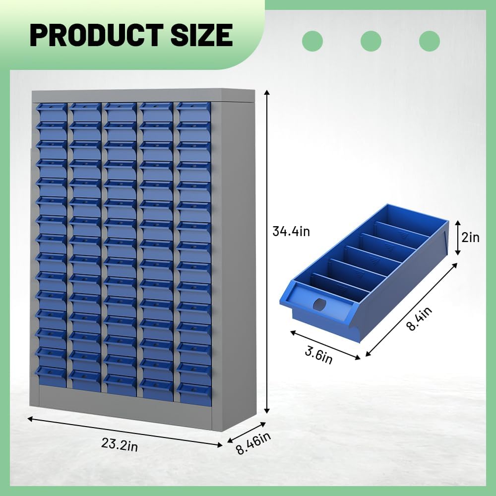 75-Drawer Steel Parts Cabinet - High-Capacity Hardware Organizer
