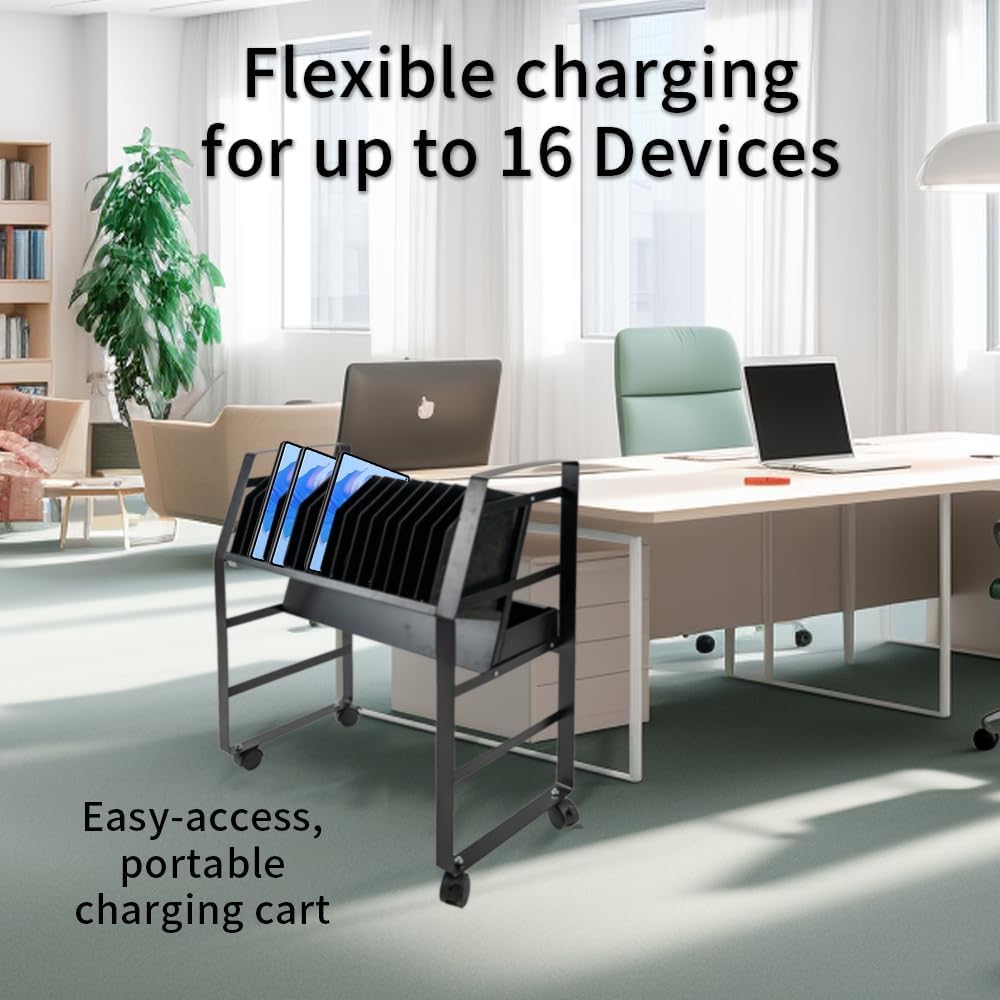 16-Device Mobile Charging Cart - Compact Open Station