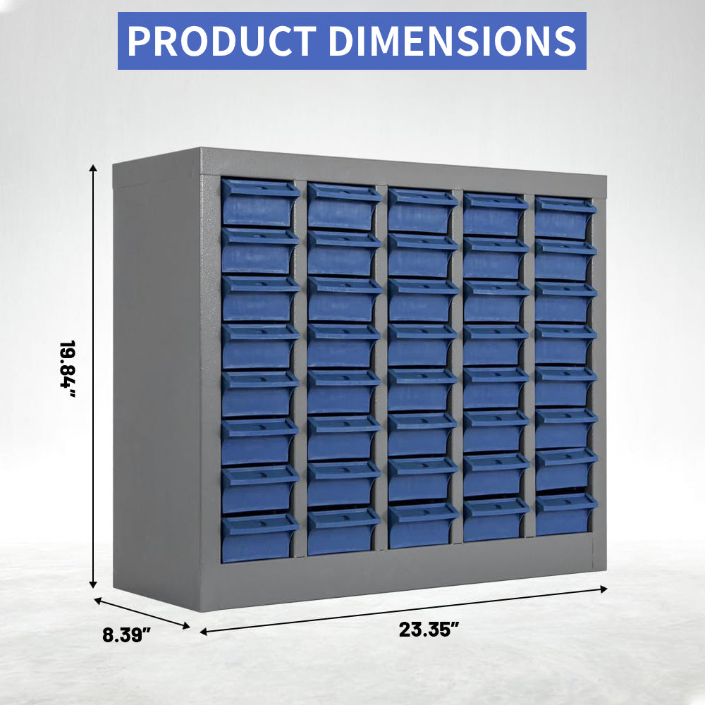 40-Drawer Steel Hardware Cabinet - Adjustable Drawers
