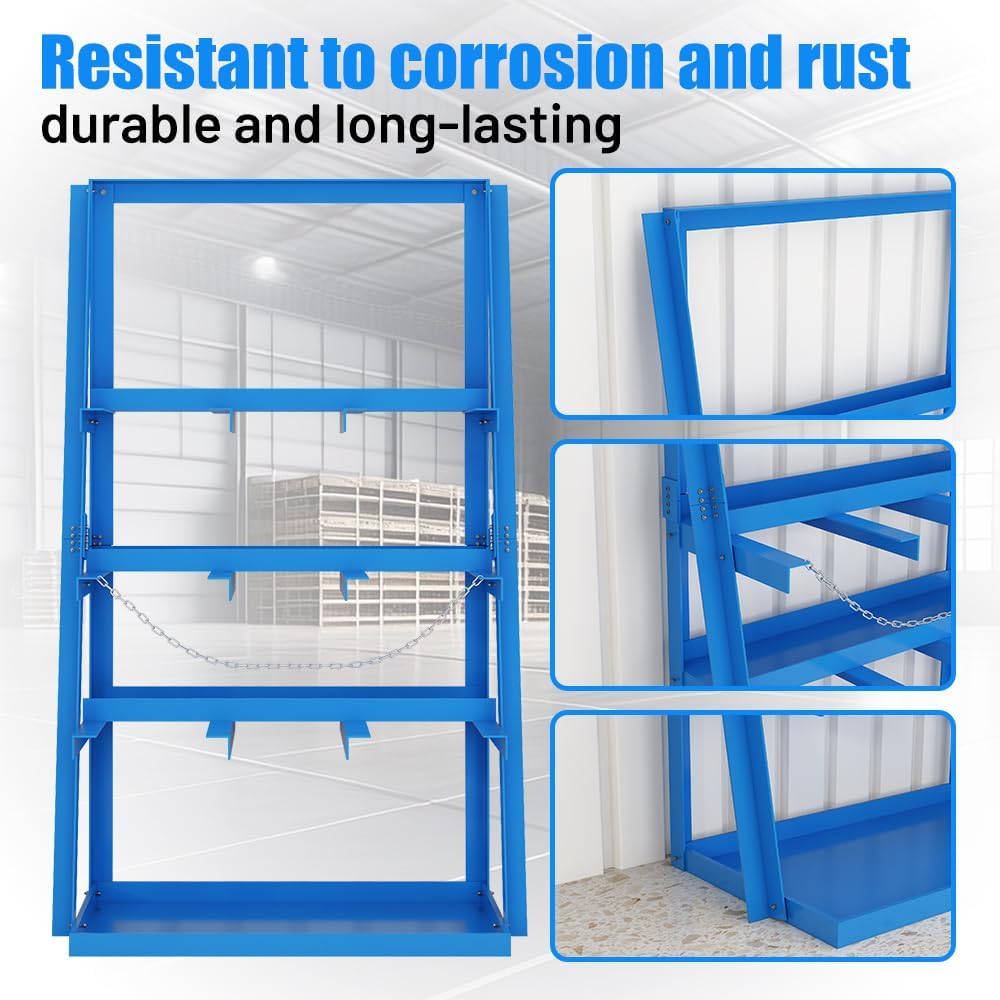 3-Bay Vertical Bar Storage Rack - 84" High Industrial Organizer