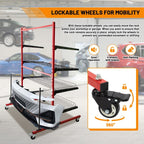 3-Tier Mobile Auto Body Parts Cart - Rolling Storage Rack