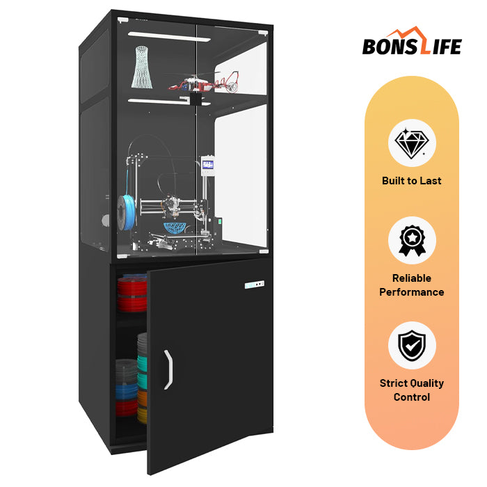 Pro 3D Printer Enclosure Station - 400L Humidity-Controlled Cabinet with Ventilation & LED Showcase