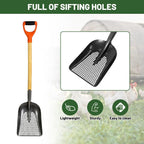 Carbon Steel Sand Sifting Shovel - Ergonomic D-Grip