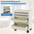 5-Drawer Medical Rolling Cabinet - Stainless Steel Top
