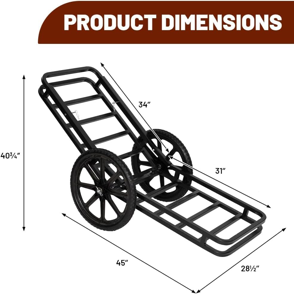 2-in-1 Folding Deer Cart - 19" All-Terrain Tires
