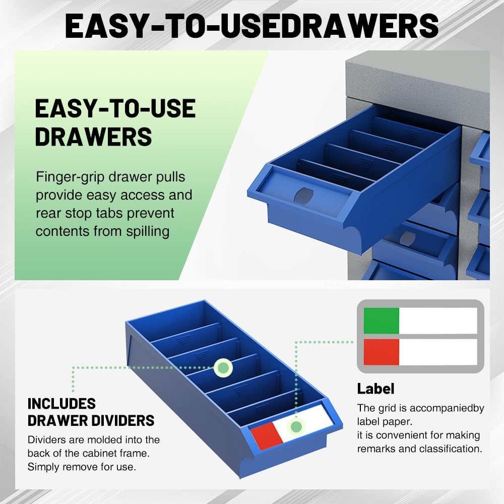 75-Drawer Steel Parts Cabinet - High-Capacity Hardware Organizer