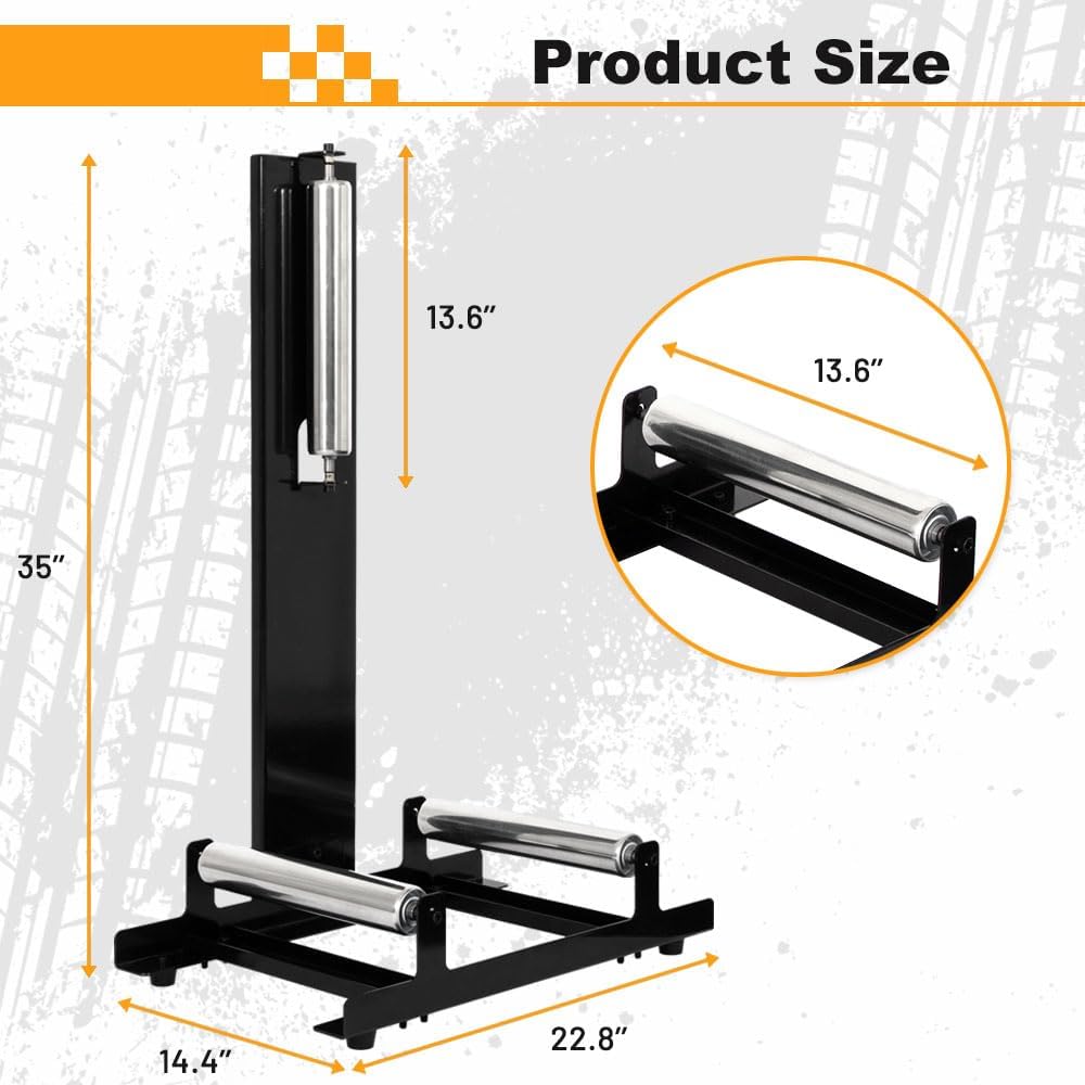 Rolling Wheel Detailing Stand - 110 lbs Capacity