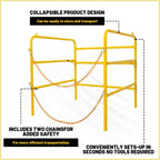 Yellow Safety Manhole Guard Rail - Collapsible Steel Barrier
