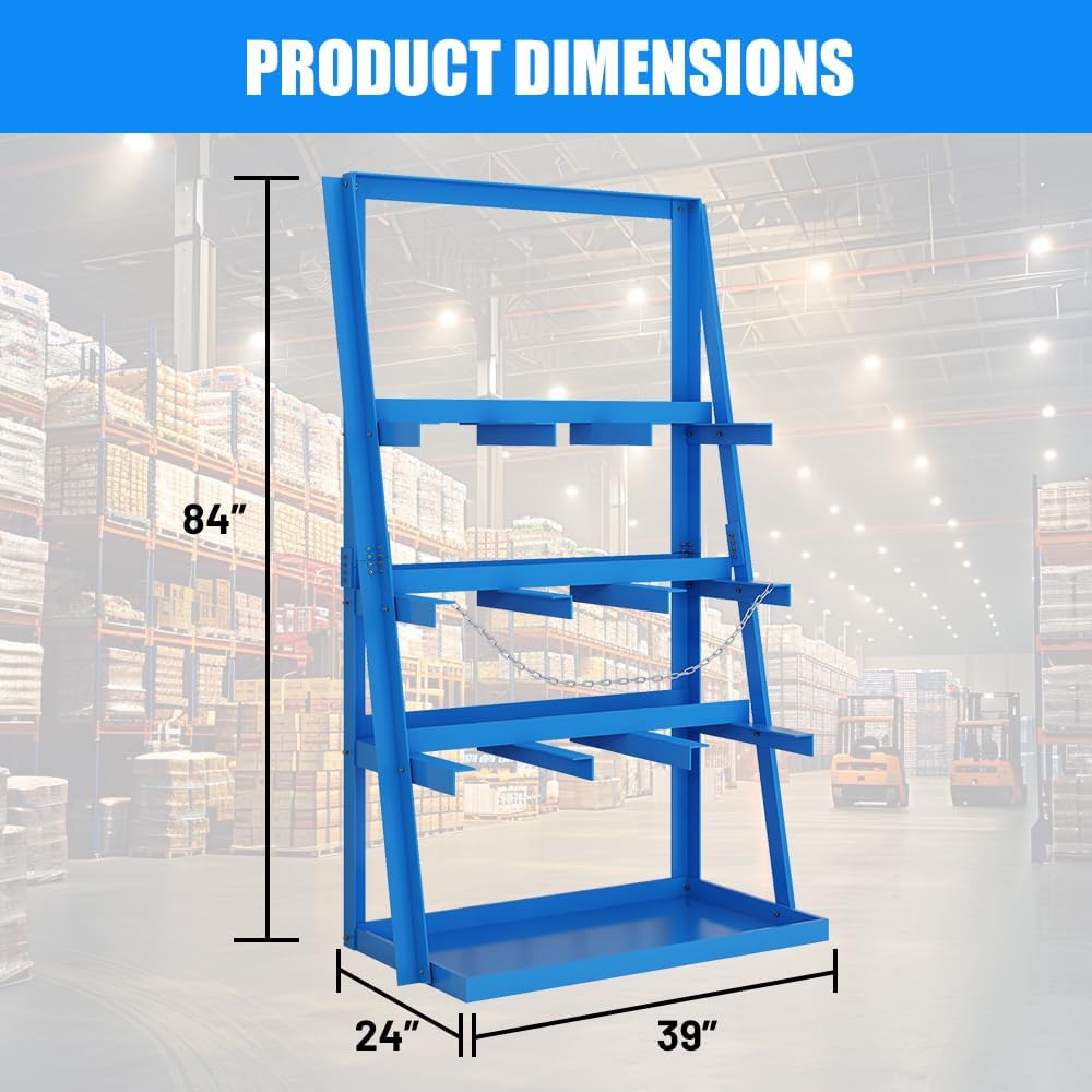 3-Bay Vertical Bar Storage Rack - 84" High Industrial Organizer