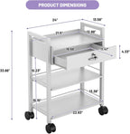 3-Tier Medical Lab Trolley - Professional Utility Station with Drawer