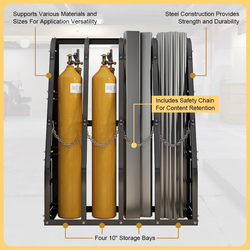 4-Bay Vertical Storage Rack - 1500 lbs Capacity