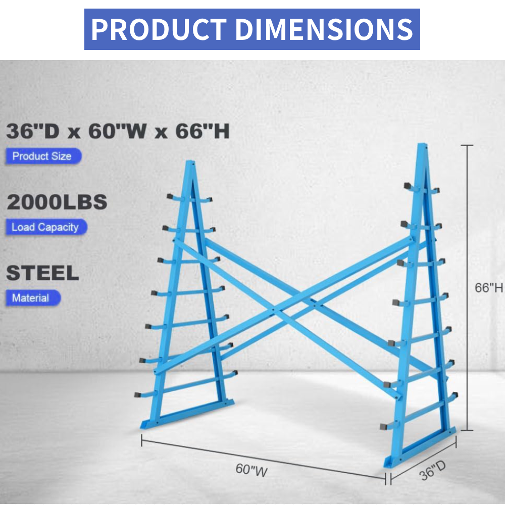 7-Tier Lumber & Pipe Storage Rack - 2000 lbs Capacity