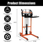 2-in-1 Hydraulic Lift & Stacker - 440 lbs Capacity