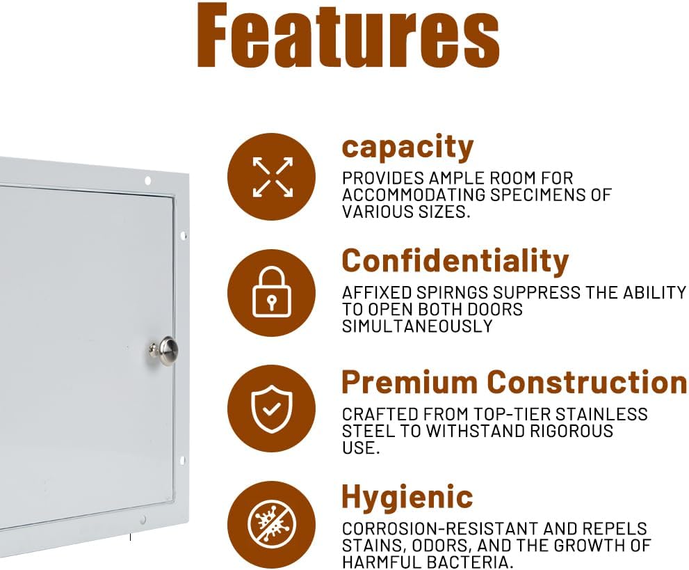 White Steel Specimen Pass-Thru - Medical Grade