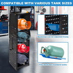 4-Shelf Refrigerant Tank Rack - Adjustable Storage