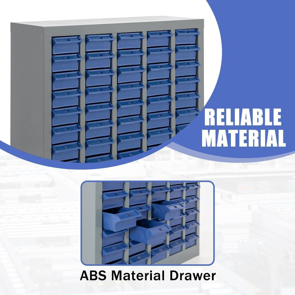 40-Drawer Steel Hardware Cabinet - Adjustable Drawers
