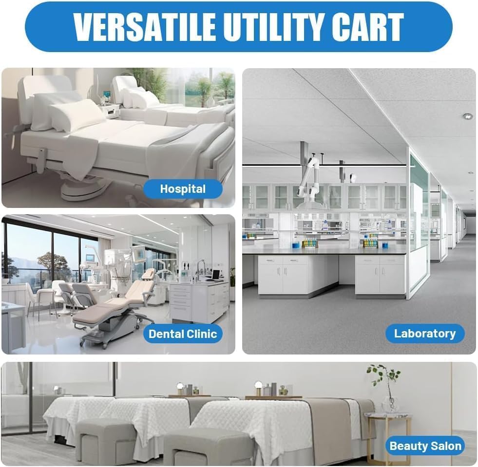 5-Drawer Medical Rolling Cabinet - Stainless Steel Top