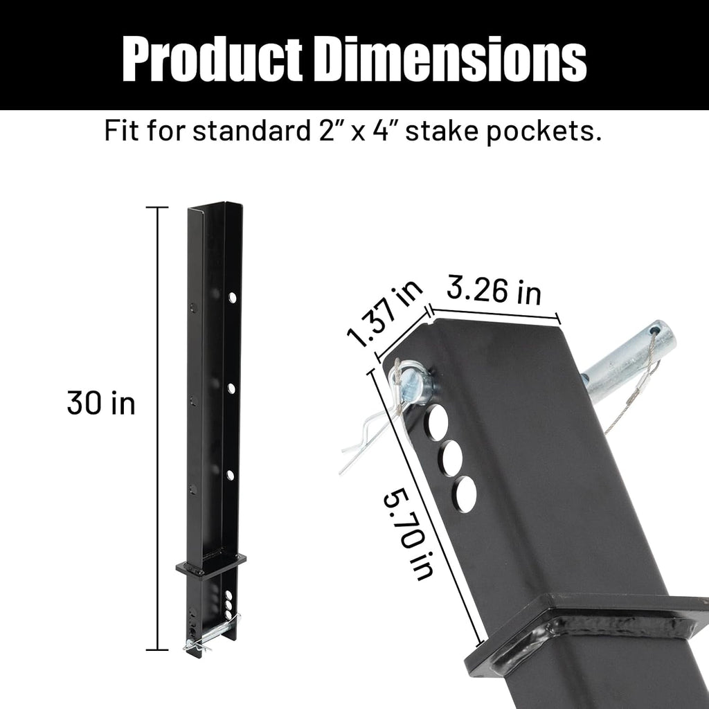 4-Pack 30" Adjustable C-Channel Pipe Stakes