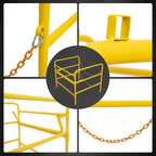 Yellow Safety Manhole Guard Rail - Collapsible Steel Barrier