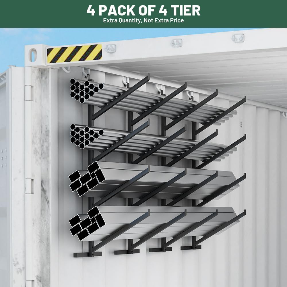 4-Pack Container Shelf Brackets - 1000 lbs Capacity