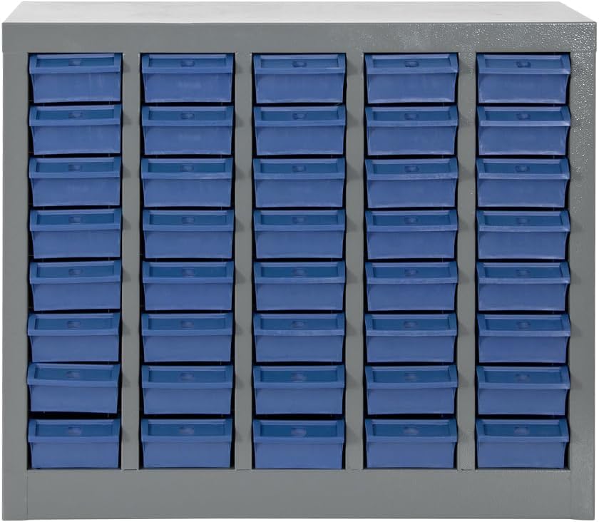 40-Drawer Steel Hardware Cabinet - Adjustable Drawers
