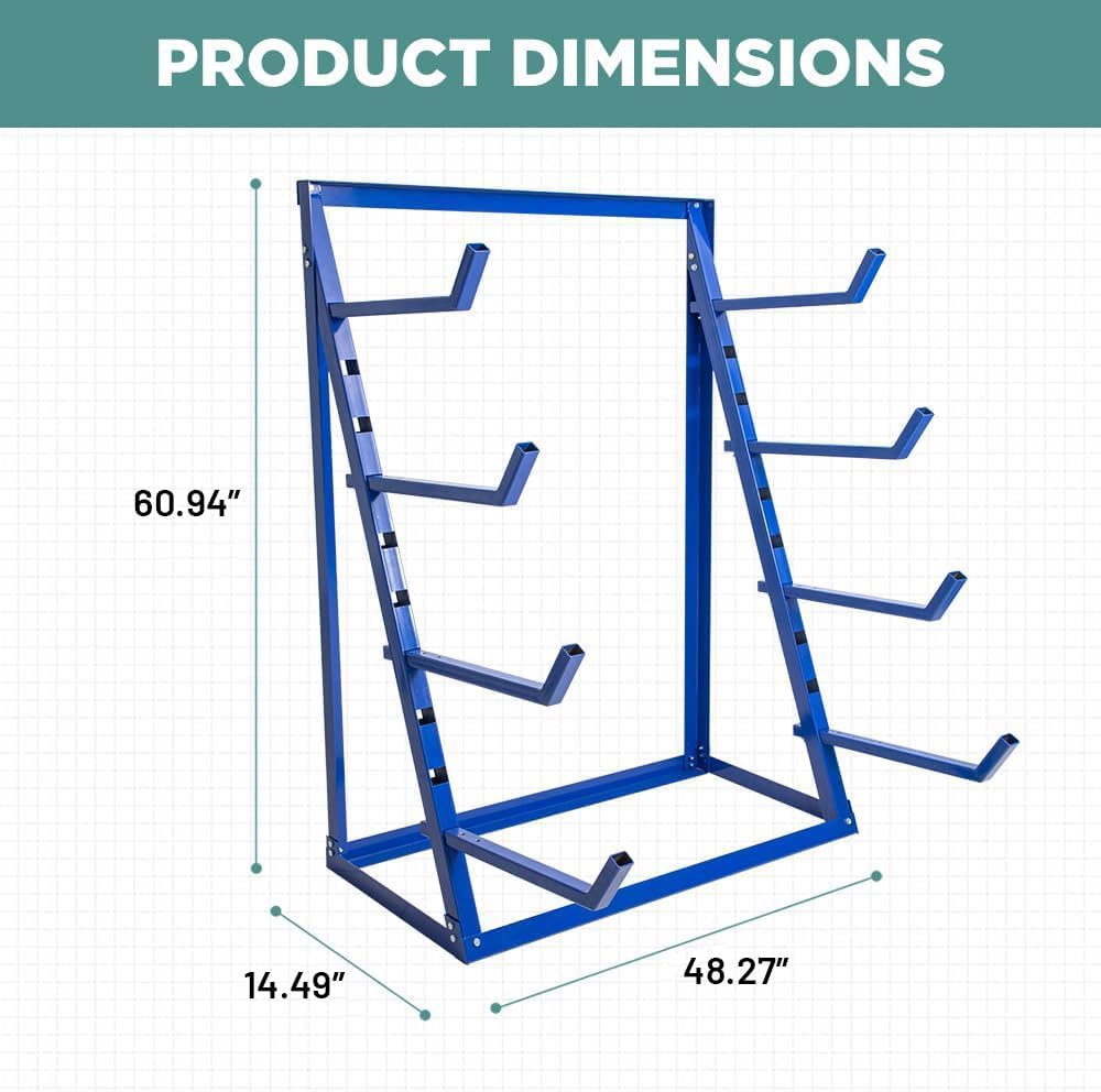4-Tier Wall-Mounted Lumber Rack - 2000 lbs Capacity