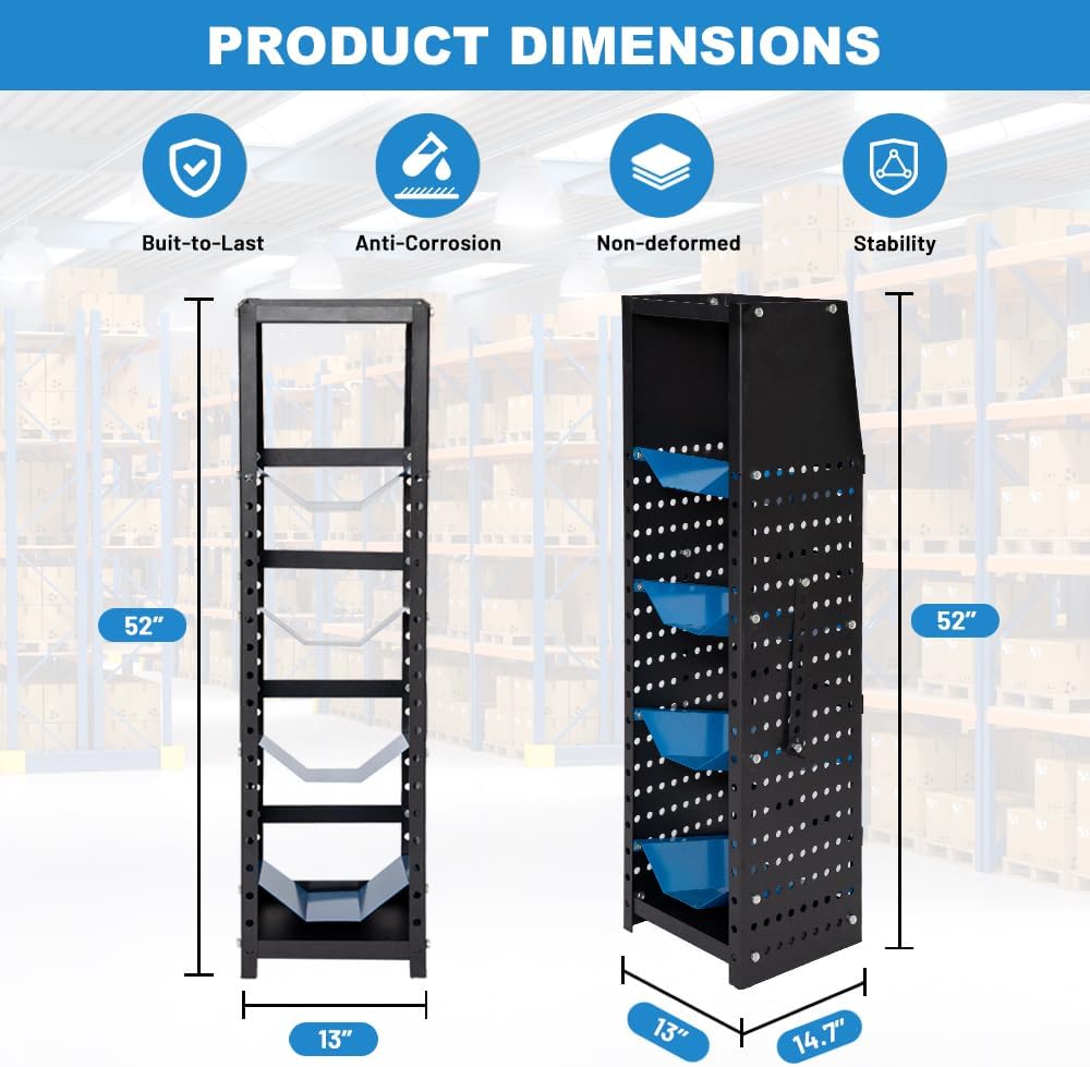 4-Shelf Refrigerant Tank Rack - Adjustable Storage