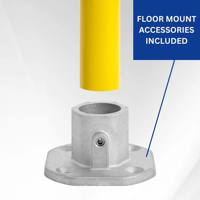 72"L Industrial Safety Guard Rail - High-Visibility Yellow