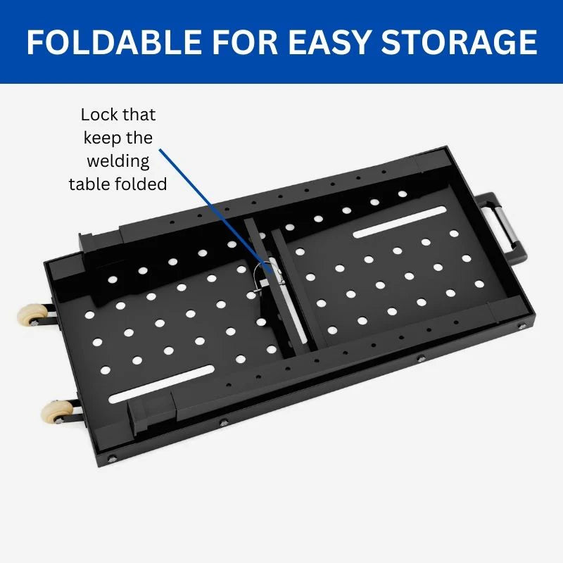 Adjustable Height Folding Welding Table - 1000 lbs Capacity